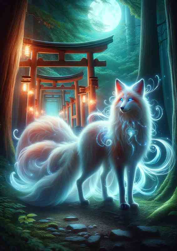 Ethereal Spirit Fox Metal Poster