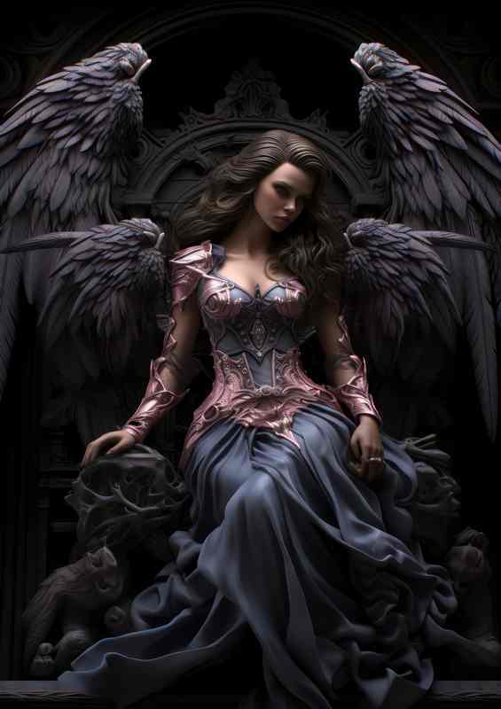 The dark angel with black wings | Metal Poster