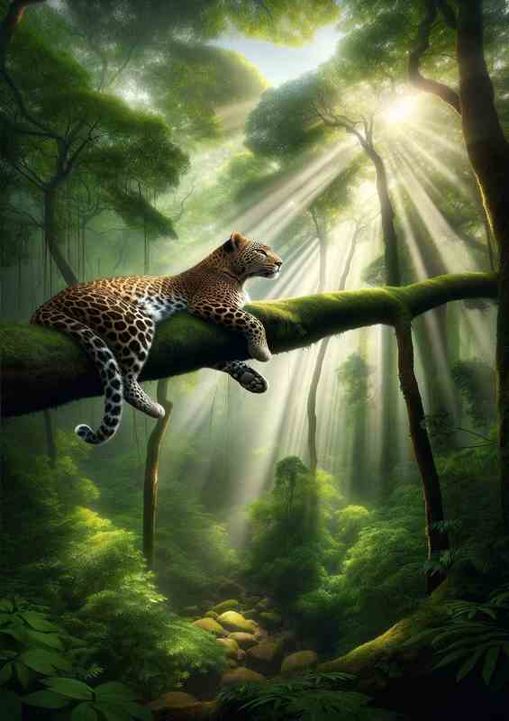 Forest Canopy Leopard Metal Poster