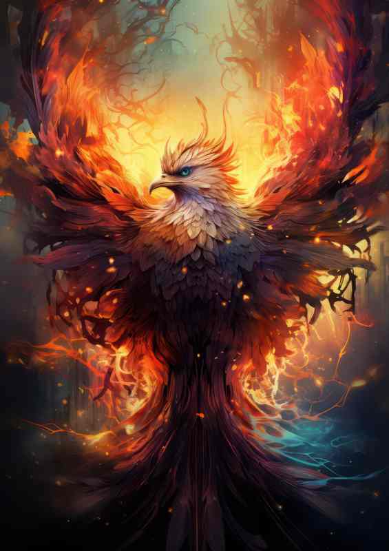 The phoenix avian space | Metal Poster