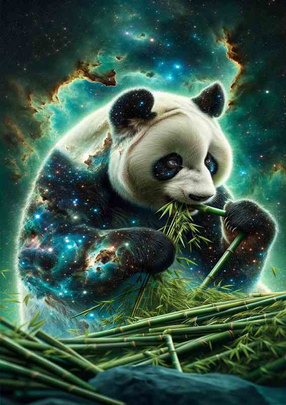 Galactic Panda Metal Poster