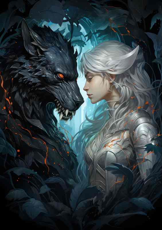 Two wolfs are in love with each other | Metal Poster