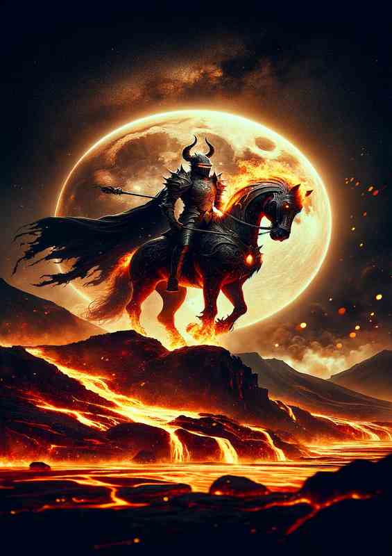 Inferno Moonlit Blaze Metal Poster