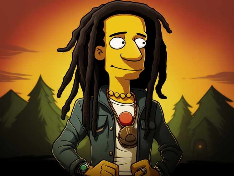 Bob Marley cartoon style | Metal Poster