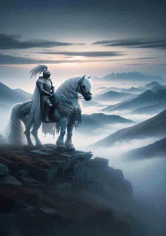 Mystic Knights Quest through Misty Mountain on the edge | Metal Poster