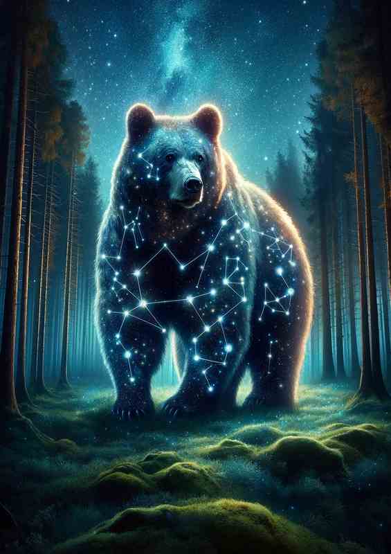 Mystic Bear Constell-Forest | Metal Poster