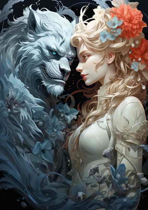 Wolf and the lady worlds colide in love | Metal Poster