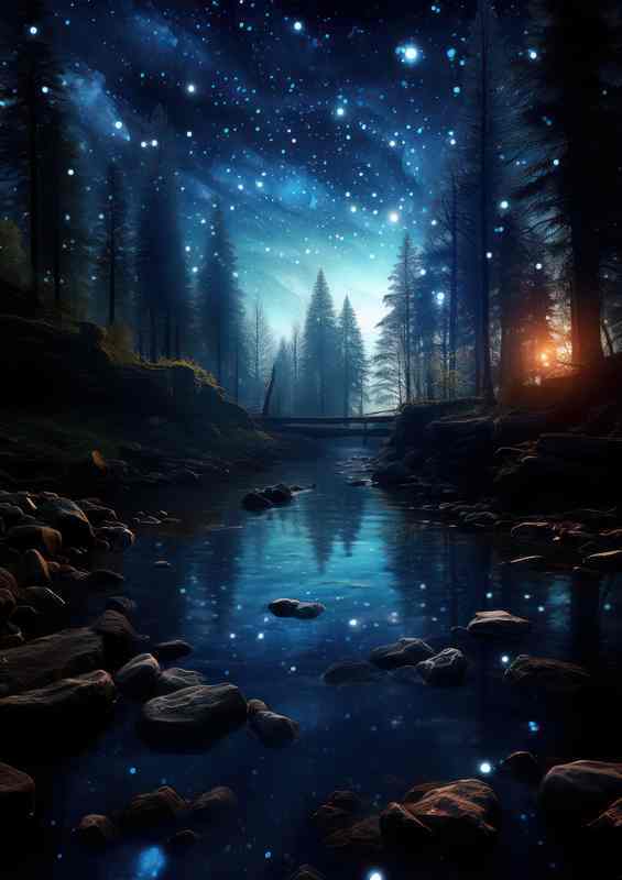 A starry sky Reverie Rivers | Metal Poster