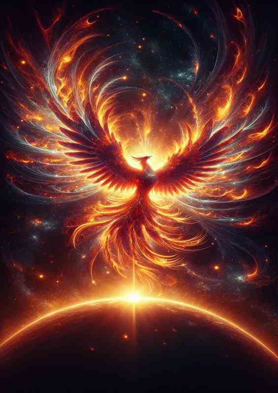 Galactic Phoenix Solar Flare | Metal Poster