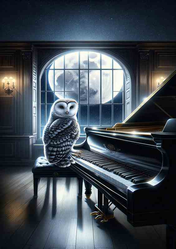 Moonlight Sonata An Owl Pianist | Metal Poster