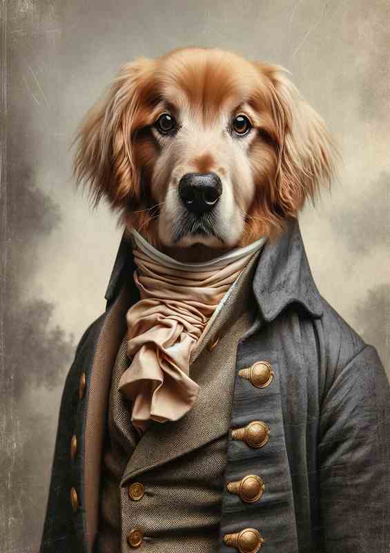 Dog Aristocrat in Regency Period Outfit | Metal Poster