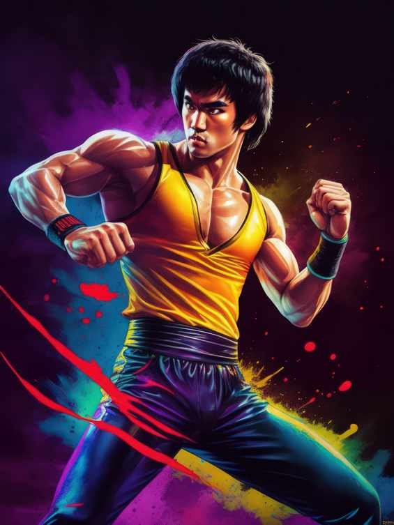 Bruce Lee coulured art | Metal Poster