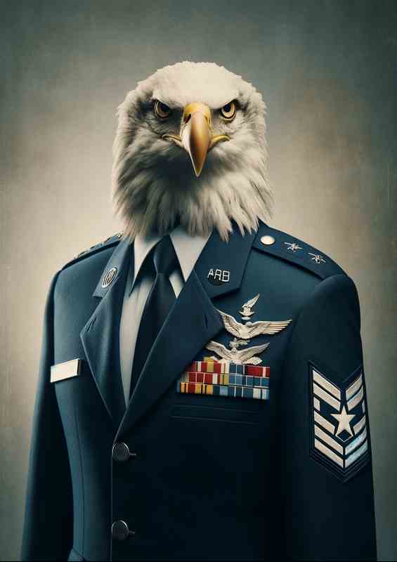 Eagle Colonel in Air Force Uniform | Metal Poster