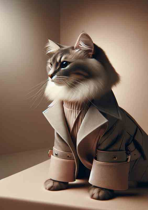 Glamorous Cat Model in Fashion Shoot | Metal Poster