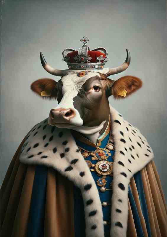 Imperial Cow in Monarchs Attire | Metal Poster