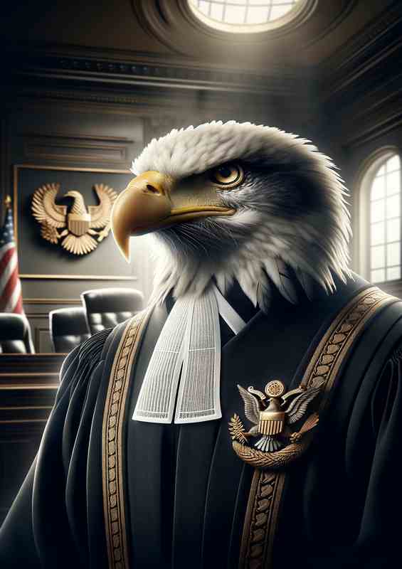 Majestic Eagle Judge in Judicial Robes | Metal Poster