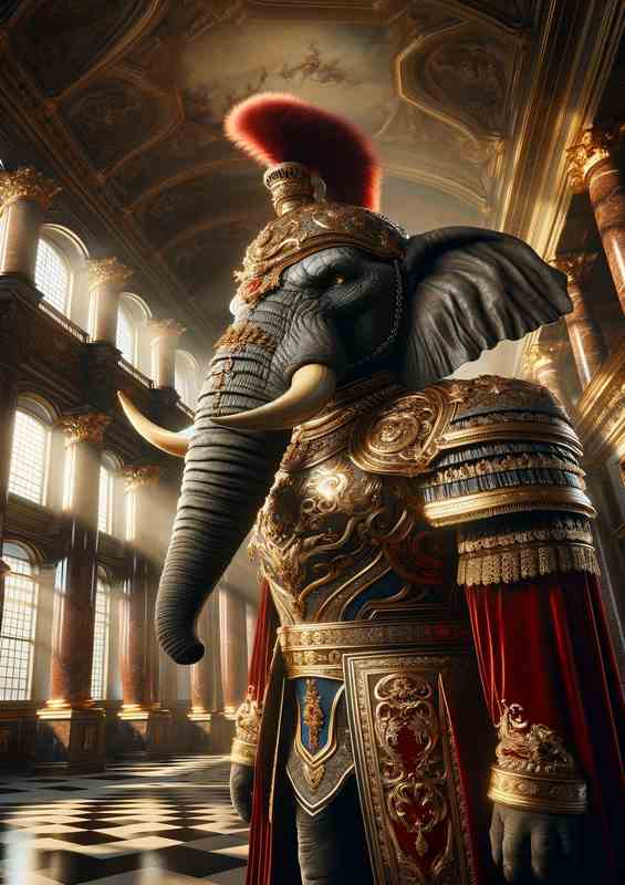 Noble Elephant Lord in Baroque Armor | Metal Poster