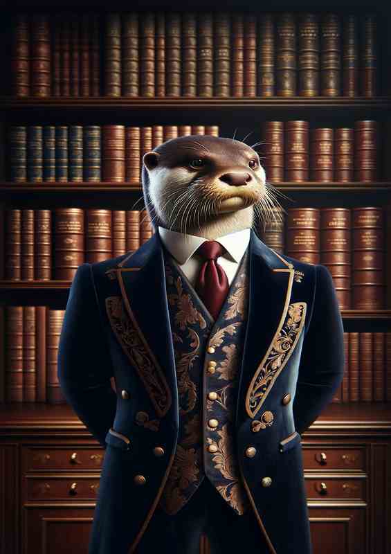 Otter Gentleman in Regal Attire | Metal Poster