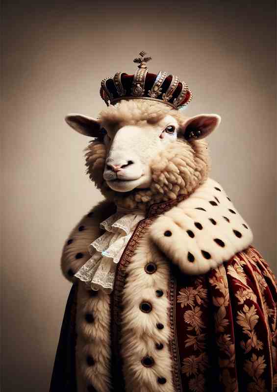 Regal Sheep in Royal Robes | Metal Poster