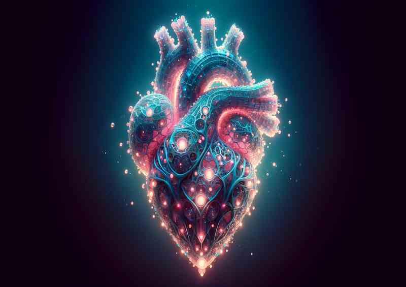 Enigmatic Love Heart Crystal Illumination Art | Metal Poster