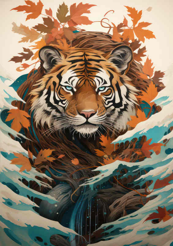 Tiger Roots & Mountains Metal Poster