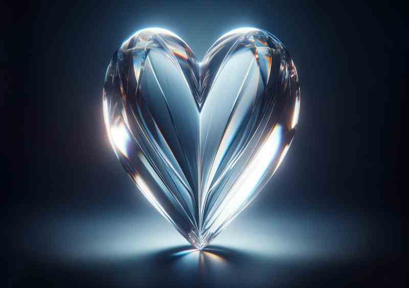 Glass Heart Elegant Love Art | Metal Poster