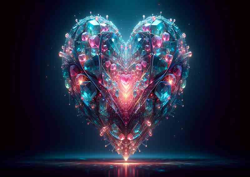 Love Heart Crystal Illumination Art | Metal Poster