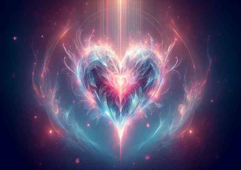 Love Heart Glowing Romance Art | Metal Poster