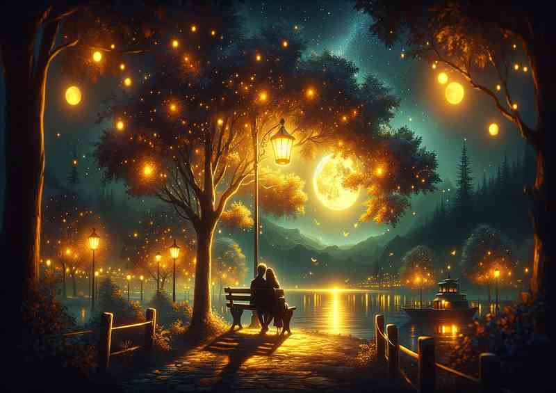 Romantic Moonlight Serenade loves Digital Art | Metal Poster