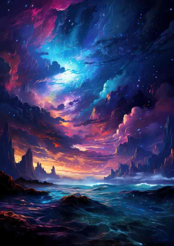 Mysterious Luminescent skies | Metal Poster