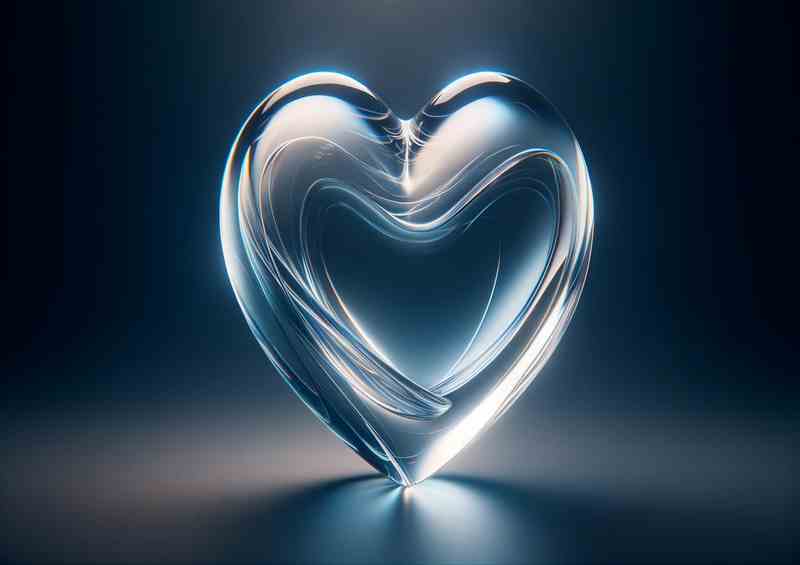Translucent Glass Heart Elegant Love Art | Metal Poster