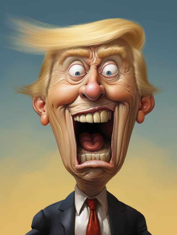Caricature of Donald trump | Metal Poster