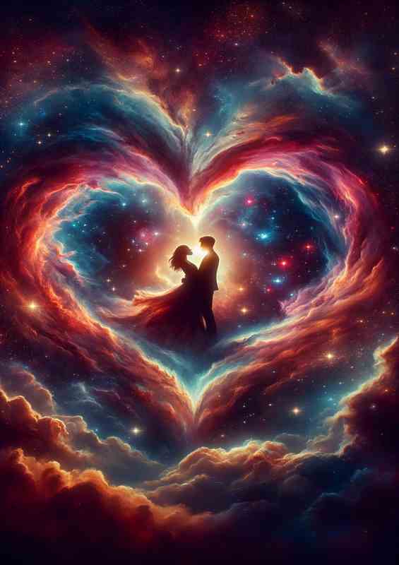 Stellar Romance Heart full of love Nebula Close Up | Metal Poster