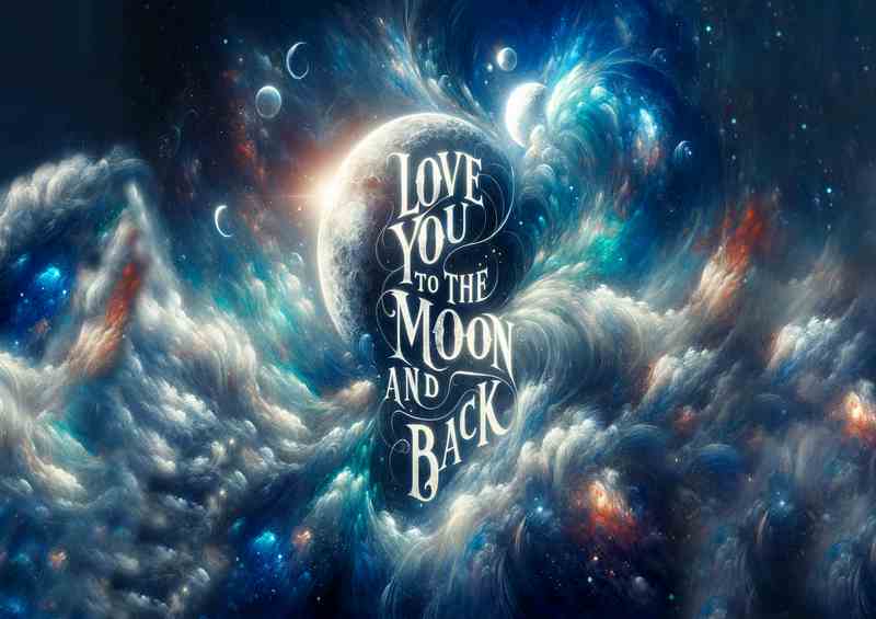 Celestial Love Abstract Love You to the Moon and Back | Metal Poster