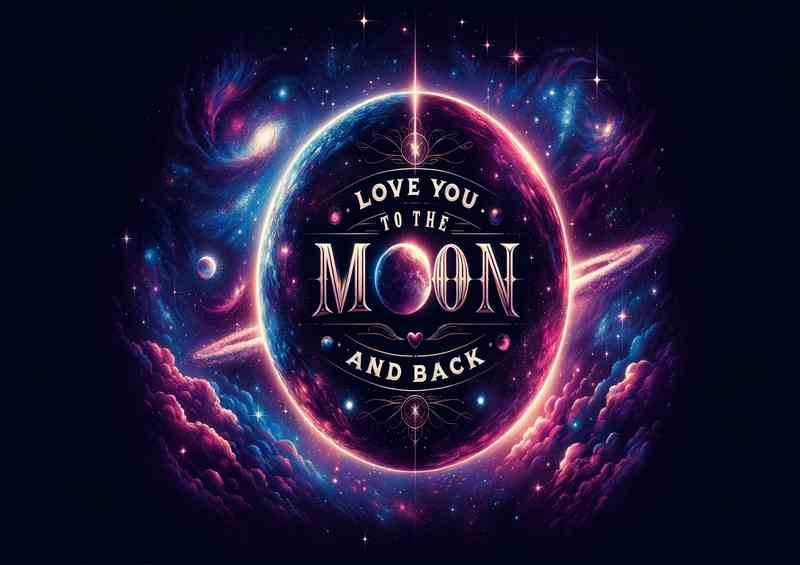 Cosmic Affection Love You To The Moon And Back Artwork | Metal Poster