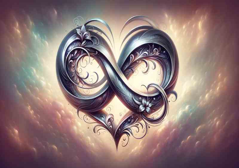 Artistic Infinity Heart Metal Poster