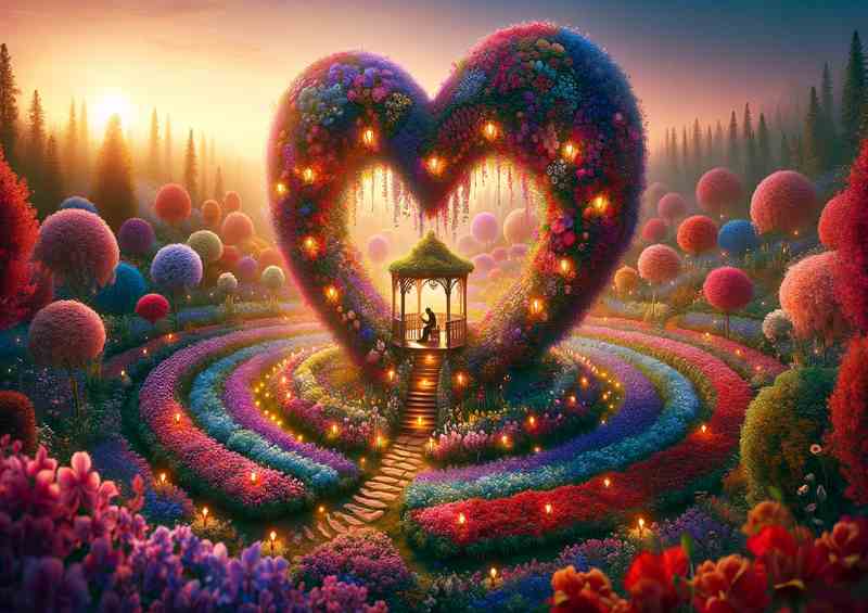 Enchanting Love Magical Floral Heart enchanting garden | Metal Poster