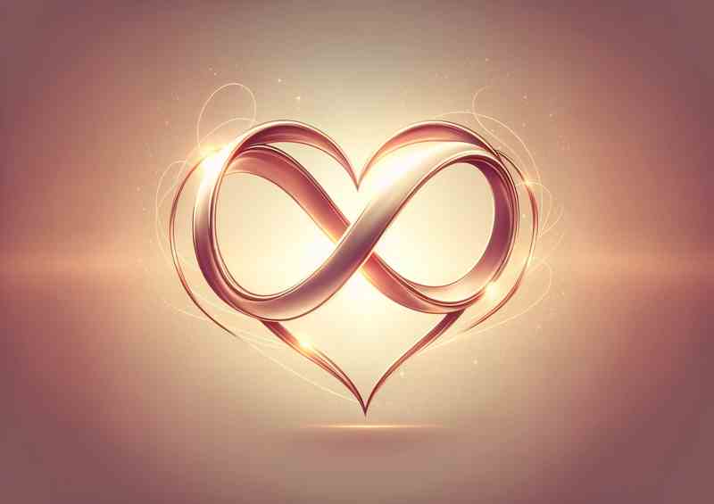 Endless Love Infinity Symbol in Heart Artwork love | Metal Poster