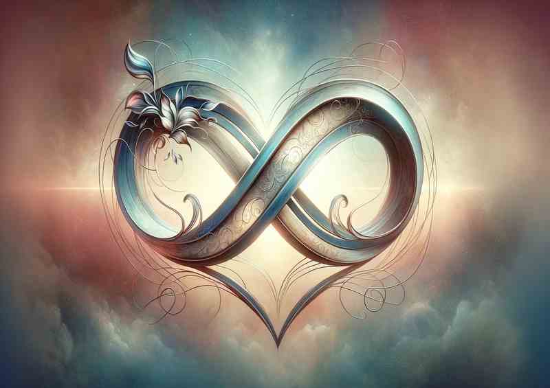 Eternal Embrace Artistic Infinity Heart Symbol Design | Metal Poster