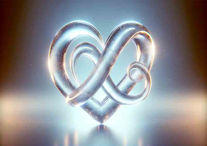 Ethereal Glass Heart Infinity Symbol Artwork | Metal Poster