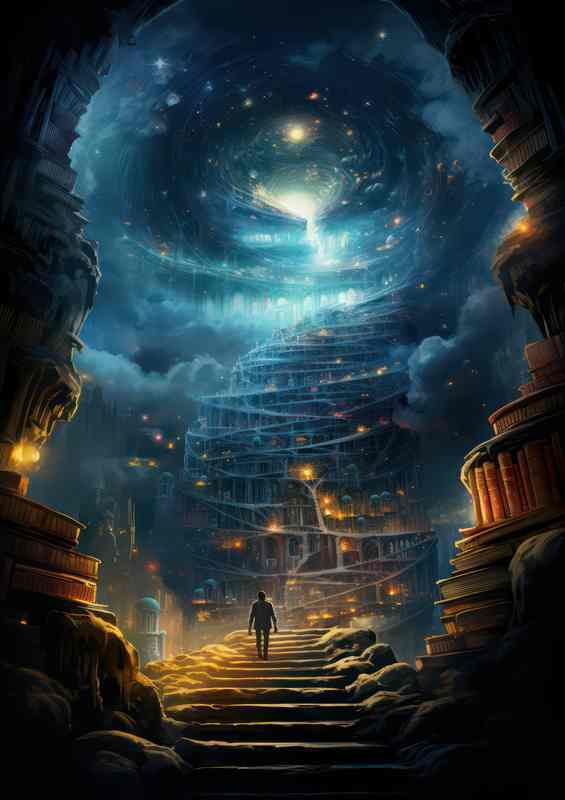 Starlit Enchanted stairway to heaven | Metal Poster