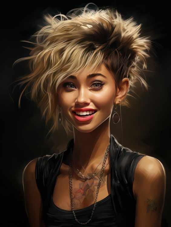 Caricature of Miley Cyrus - Metal Poster