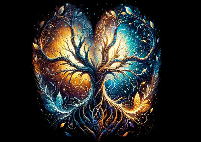 Heart Tree Life Abstract Painting | Metal Poster