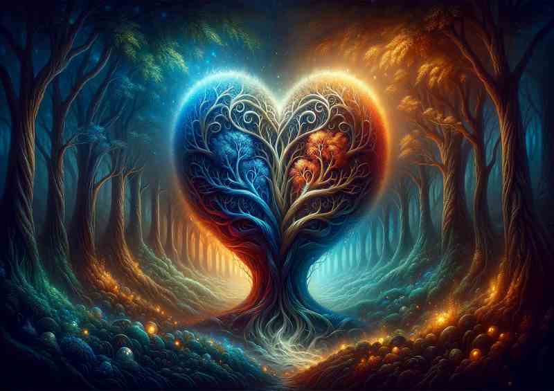 Heart Tree Life Vivid Painting | Metal Poster