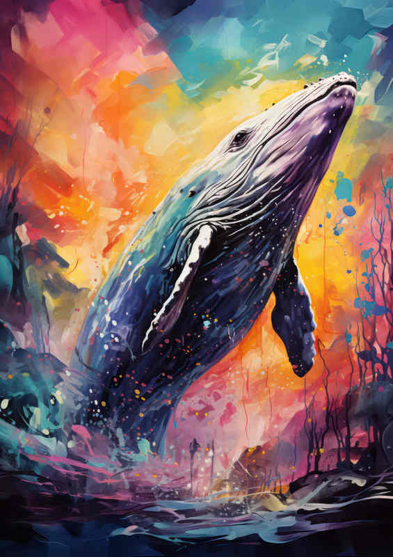 Humpback Whale Jump | Metal Poster
