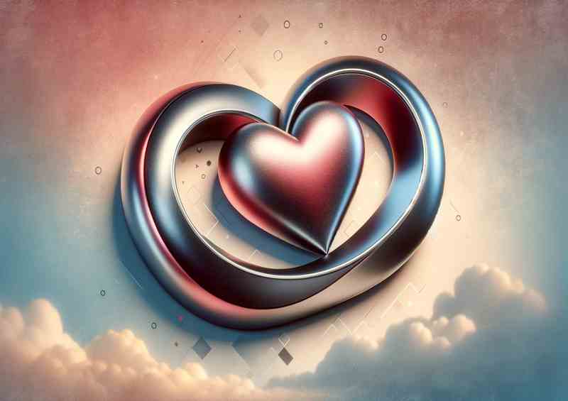 Infinite Romance Stylish Infinity Heart Artwork | Metal Poster