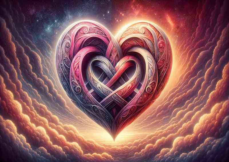 Interlocking Hearts Artwork beautifully detailed love | Metal Poster