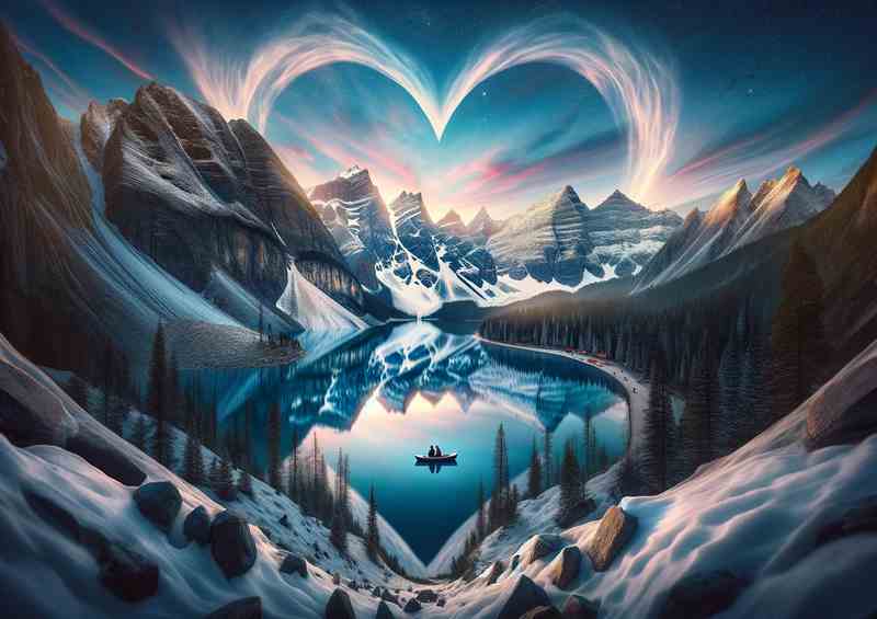 Journey Majestic Mountain Heart Lake | Metal Poster