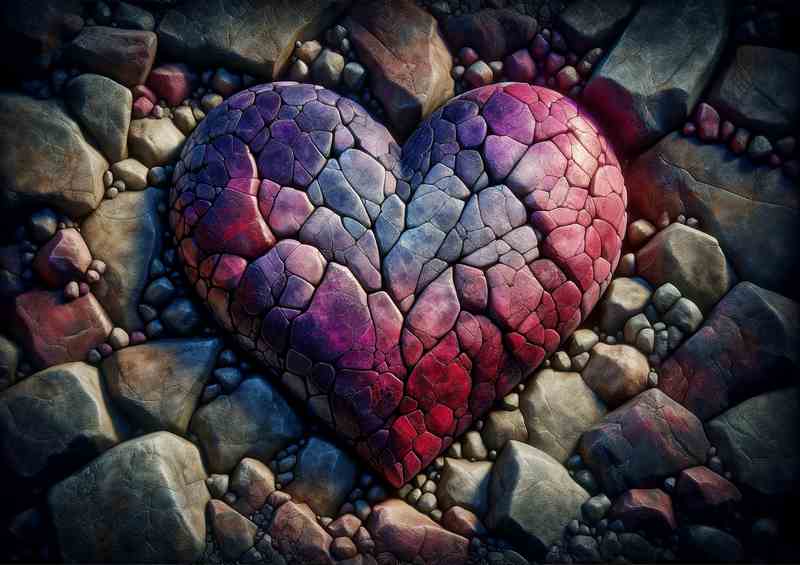 Love Heart of Stone Textures heart composed | Metal Poster