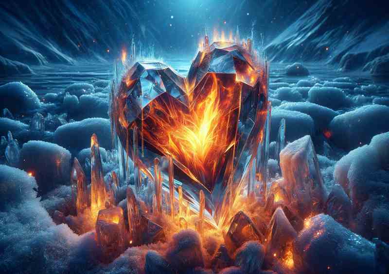 Passionate Embrace Warm Heart Crystal Ice | Metal Poster